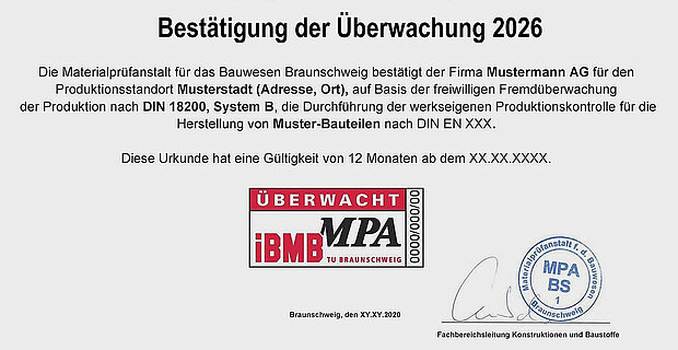 Bestätigung der Überwachung 